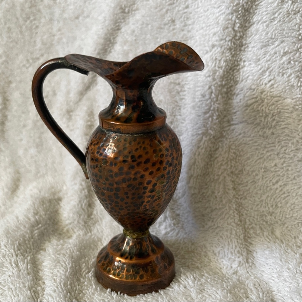 Vintage Hammered Copper Pitcher